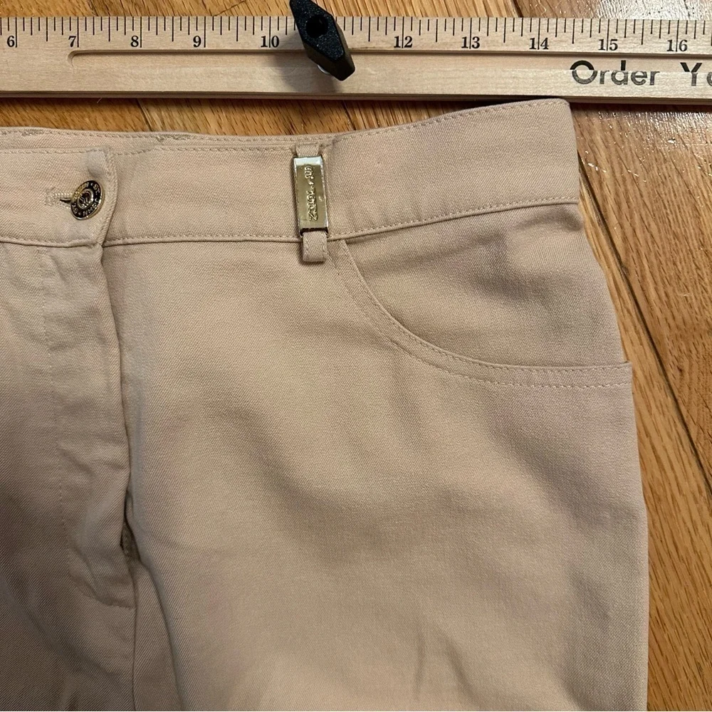 ST JOHN Sport Marie Gray Knit Womens Pant Beige Tan Khaki Trouser Slacks Sz 6 - Picture 8 of 9